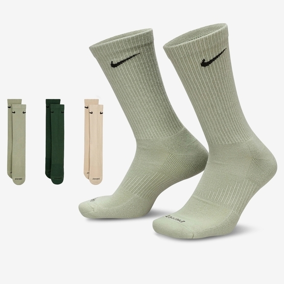Nike Everyday Plus CushionedTraining Crew Socks (3 Pairs) DriFit Large NEW - Picture 1 of 7